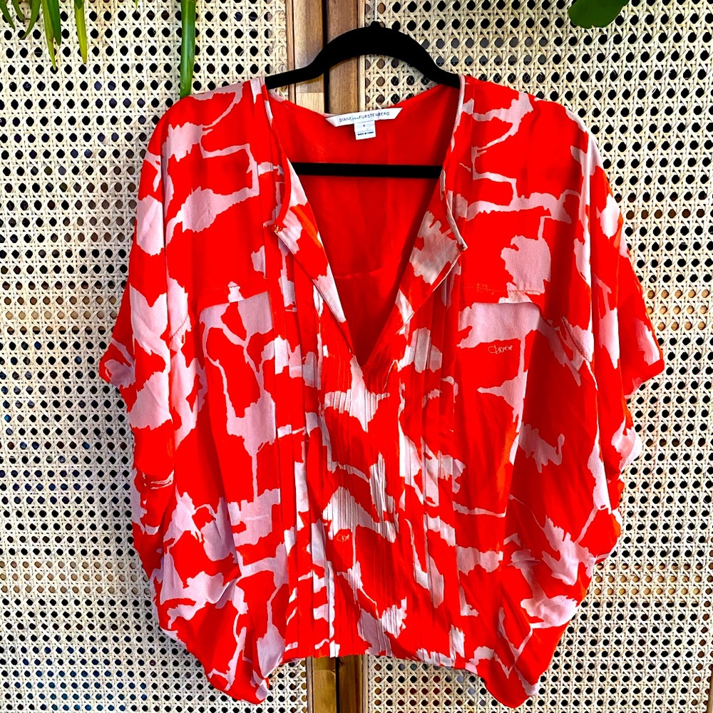 DVF orange blouse